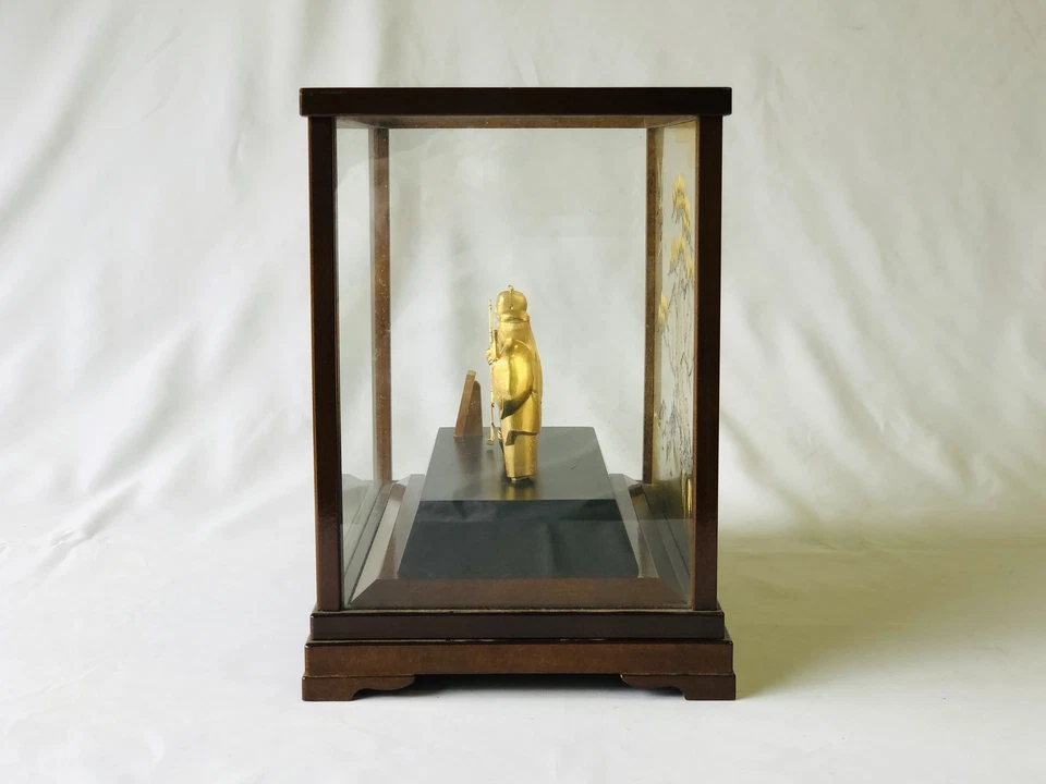 Y4753 OKIMONO Plata de Ley Takasago Pareja Estuche de Vidrio Japón Figura Antigua Foto 3 de 4