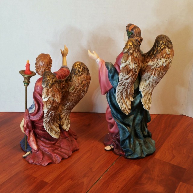 Grandeur Noel Collectible Porcelain Angel Set, Torch Open Arms Praise