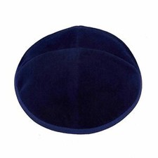 An elegant kippah, made of dark blue velvet "Orthodox" for adults, ? 15cm.