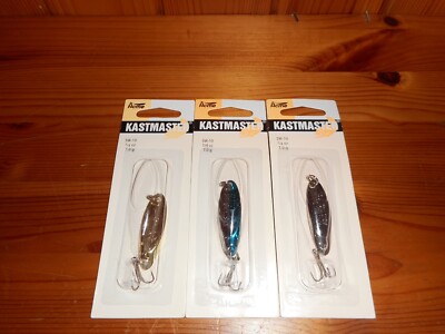 Acme Kastmaster (3) Lure Kit - 1/4 oz Spoon - Gold, Chrome & Chrome Blue -  NEW! | eBay