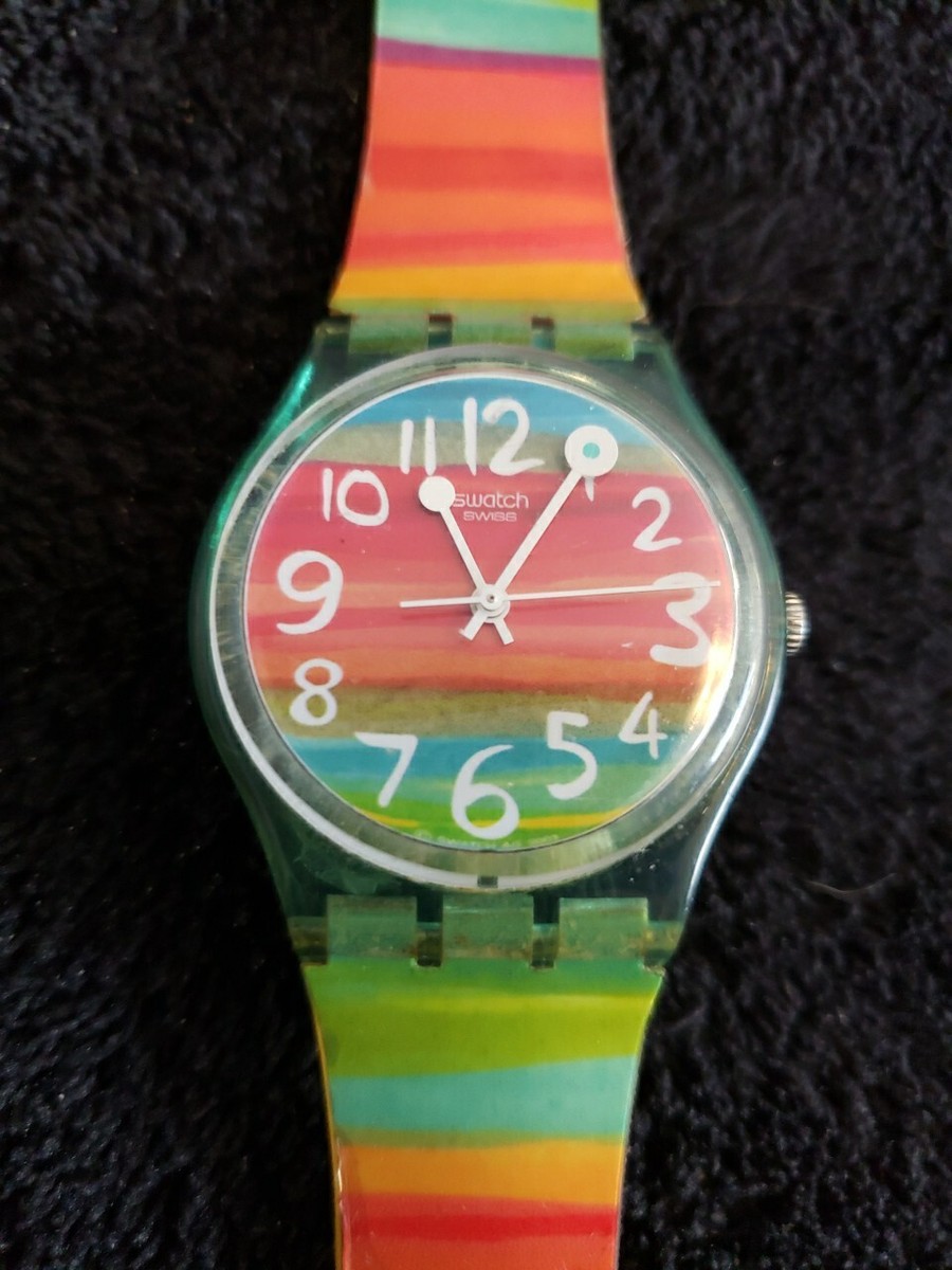Swatch Watch GS124 Unisex Color The Sky Multicolor 34mm Good condition  working