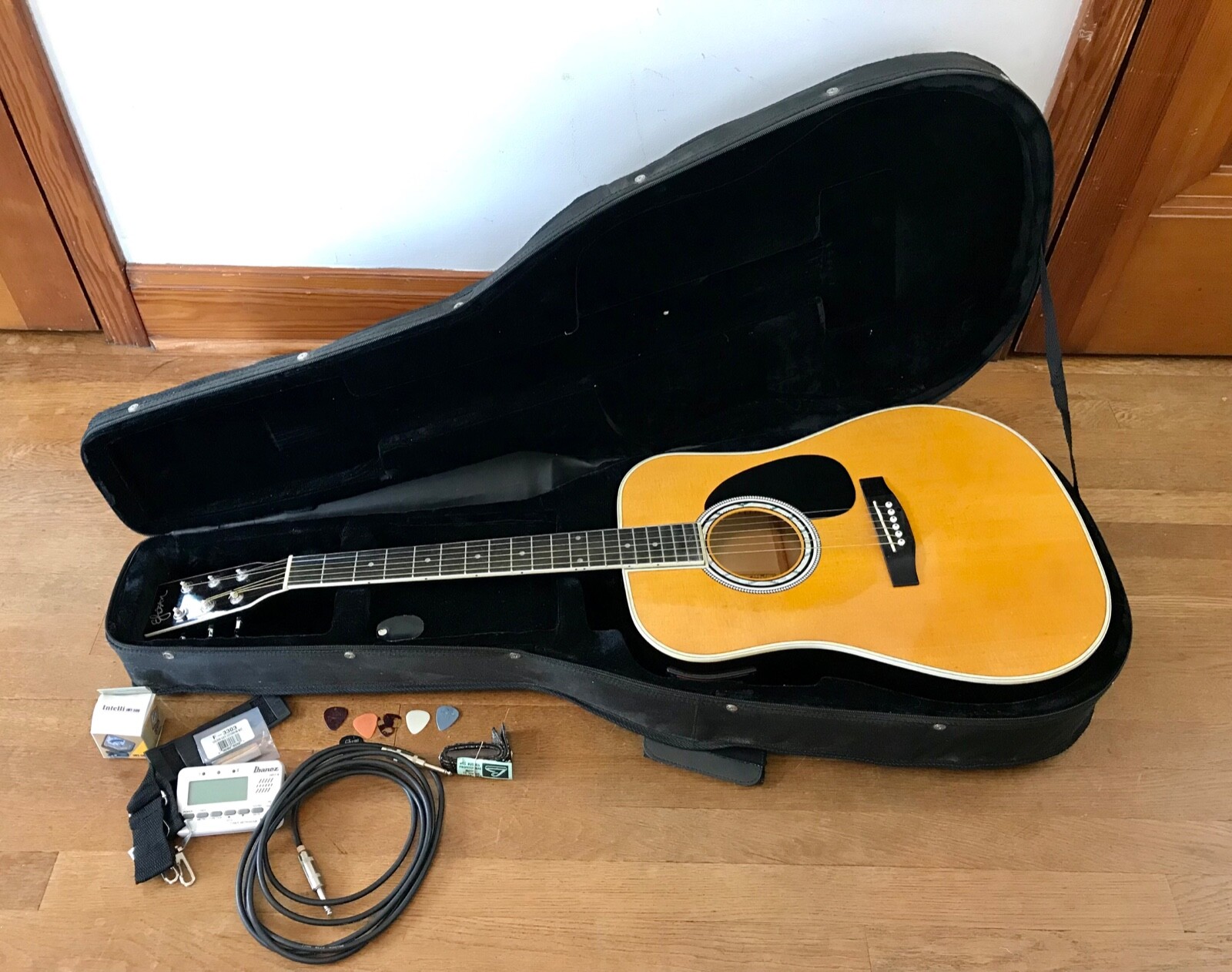 Esteban AcousticElectric Guitar w/ Case, Cable, Tuner, Capo, Nut Extender, More eBay