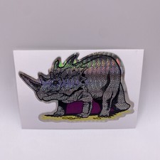 RARE Vintage 1990s Gray Triceratops Dinosaur Prism Vending Machine Sticker