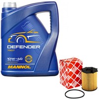 MotoröL Set 10W-40 5 Liter + ÖLfilter FüR Citroen Jumpy Mazda 5 Peugeot Expert