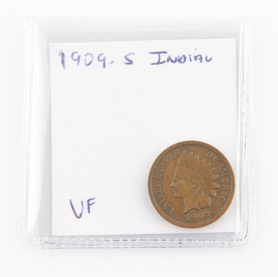 1909-S Indian Head Cent Penny 1c (VF) Very Fine Condition   - Image 3 of 3