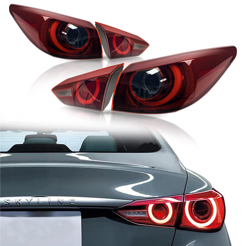 Fit 2018-2024 INFINITI Q50 Skyline V37 400R Style LED Red Tail Lights ...