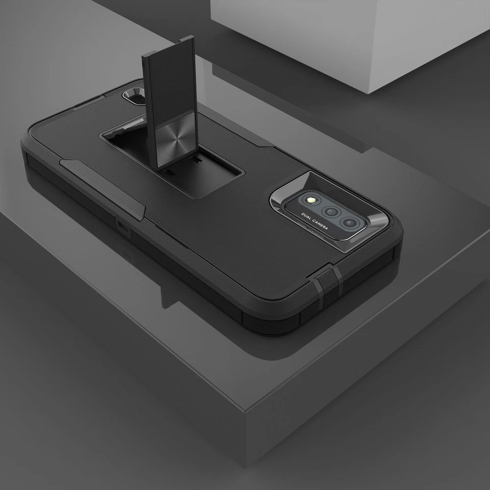 For Wiko Ride 3 Shockproof Bicolor Hybrid Armor Back Hard Stand Case Cover - Image 3 of 4