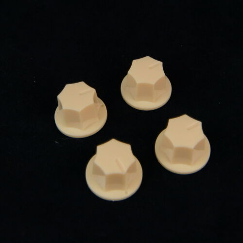 4x Knobs For Jaguar Mustang Style Guitar or, 1/4" Shaft, Cream, Non-adjustable - Picture 1 of 8