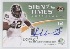 2010 SP Authentic Sign of the Times Auto Sean Weatherspoon #ST-SW Auto 0k0