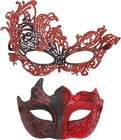 2PCS Couple Masquerade Masks for Men Women Venetian Lace Mardi Gras Party Costum
