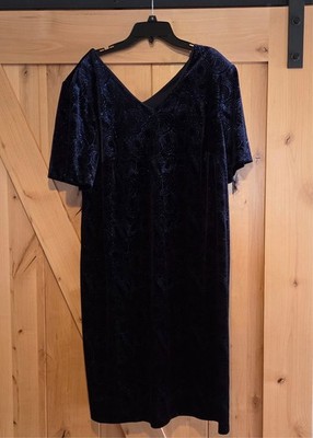 Connected Apparel Velvet Glitter Midi Dress 16W Holidays Parties Geometric