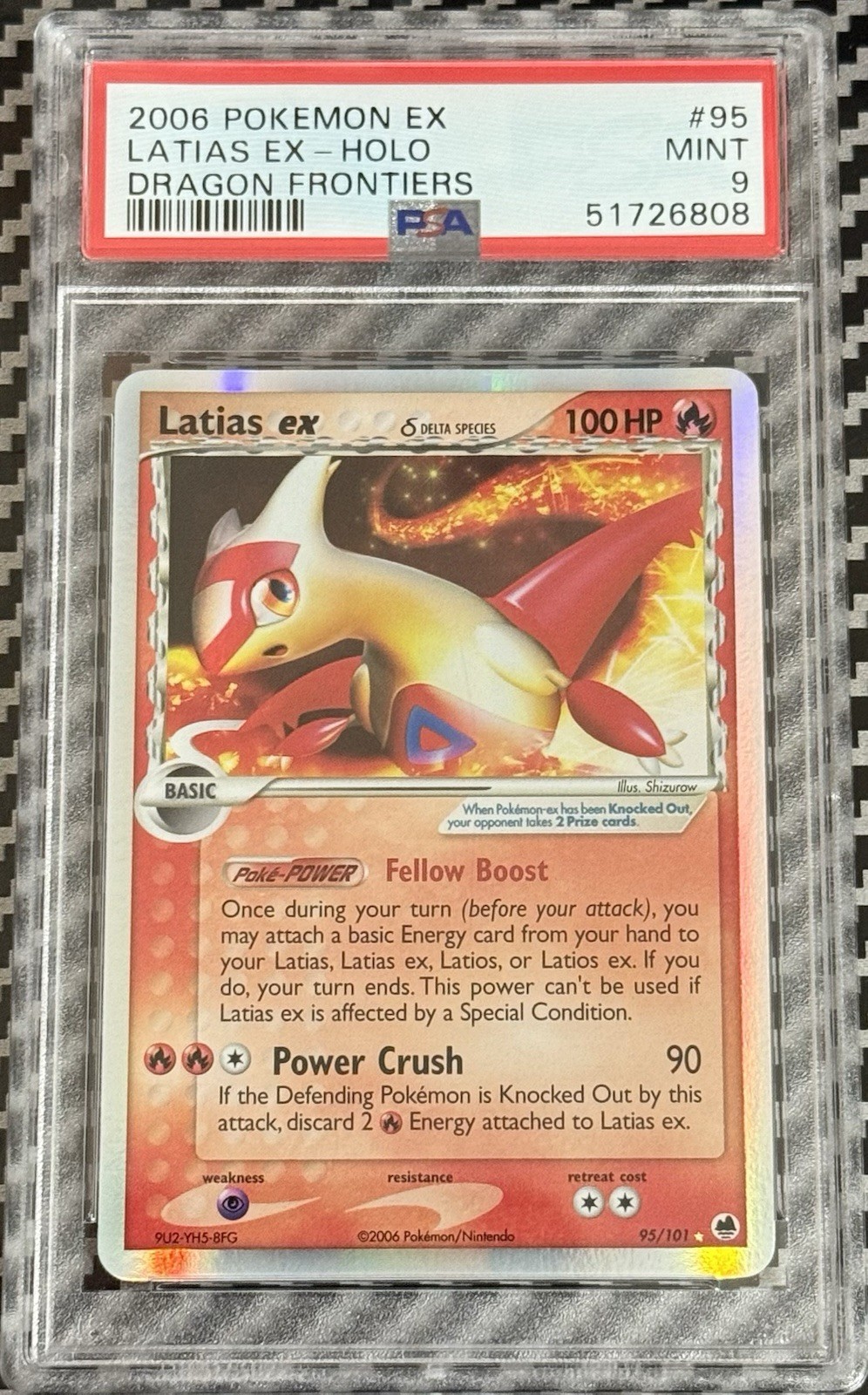2006 Pokemon EX Dragon Frontiers # 95 Latias EX HOLO PSA 9 Card MINT! Free Ship!
