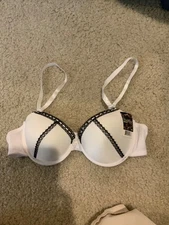MaMia White Bra with Black Details NWT 36B