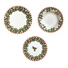 PALAIS ROYAL Servizio Tavola Piatti Natalizi Set 18 Pezzi Festa d'Inverno Porcel