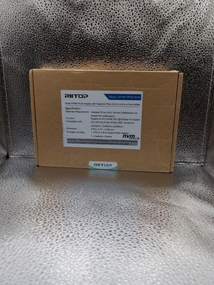 Quad NVMe PCIe Adapter, RIITOP 4-Port NVMe to PCI-e 4.0/3.0 x16 Controller Card