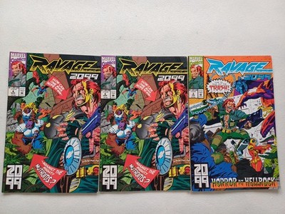 Ravage 2099 Comic Lot Marvel 2099 Issues #3 & #4 Duplicate Vintage Set