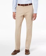 $95 Tommy Hilfiger Men's Modern Fit Stretch Tan Dress Pants 30 X 30 pap2826