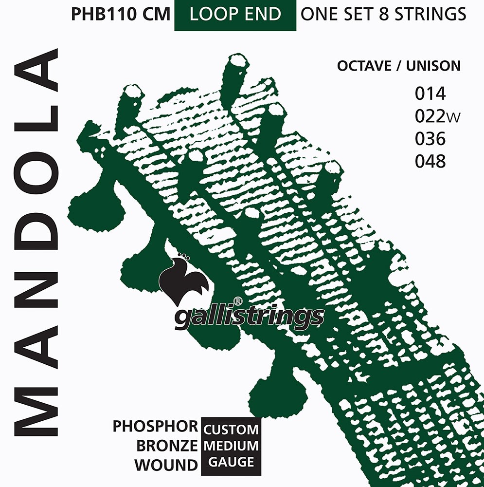 Galli PHB90CM OCTAVE MANDOLA STRINGS, Medium Gauge, .014-.048. Made in Italy.