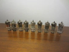 Lot of 9 12AU7 Tubes - D Getter - Long Grey Plates - GE Philco Eico - Hickok