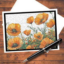 Embossed Watercolor Floral Handmade A2 Greeting Card Kit, Set of 6 w/Envelopes