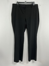 Womans Lands End Classic Clothing Pants 14 P Navy Mid Rise Wide Leg