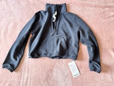 Lululemon Brushed Softstreme Scuba Half Zip Oversized Brand New Size 2 Black