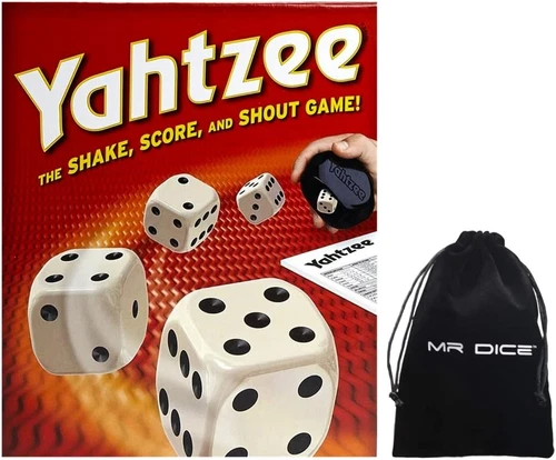Classic Yahtzee Game - Card Board Games for Family Night Bundle Drawstring Bag