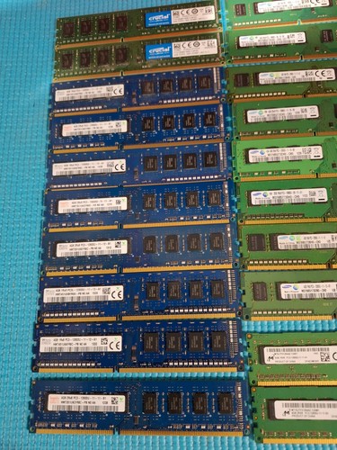 Lot of 25 Assorted 4GB PC3 NON ECC DESKTOP MEMORY RAM Mixed Brands and Speeds - Afbeelding 2 van 4