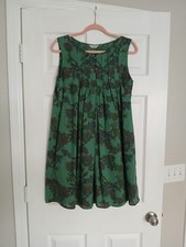 Old Navy Green Floral Dress S Cotton Cottage Prairie Coastal Beach Boho Peasant