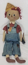 Primitive Style Folk Art Raggedy Andy Ragdoll with Sailboat, 24"