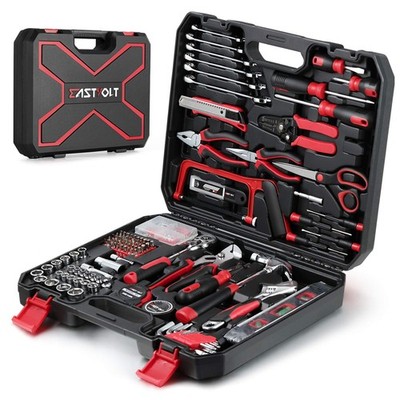 Eastvolt 218PC Household Tool Kit Home Repair Mechanic Toolbox Set Black Red