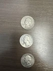 Washington Quarter Silver Circulated 1954, 1956, 1958 Lot of 3 Coins