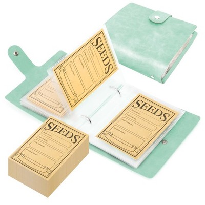 UCandy Seed Packet Organizer Binder, Garden Planner Slot 3.5'' x 5.12'', Green