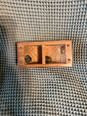 handcrafted wooden marble puzzle box by ray kennedy