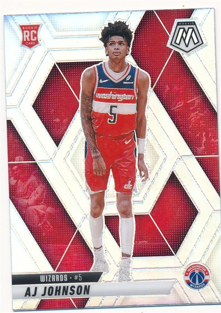 AJ JOHNSON 2024-25 PANINI MOSAIC SILVER PRIZM #215 RC ROOKIE WIZARDS MINT
