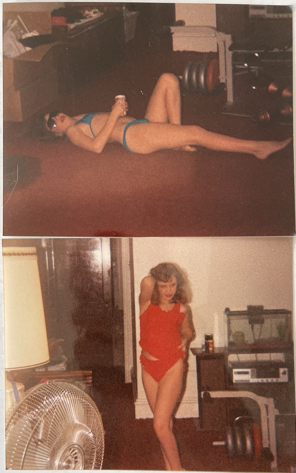 2 Vintage Found Photos Sexy Bikini Girl Next Door Barefoot 1980s Fashion