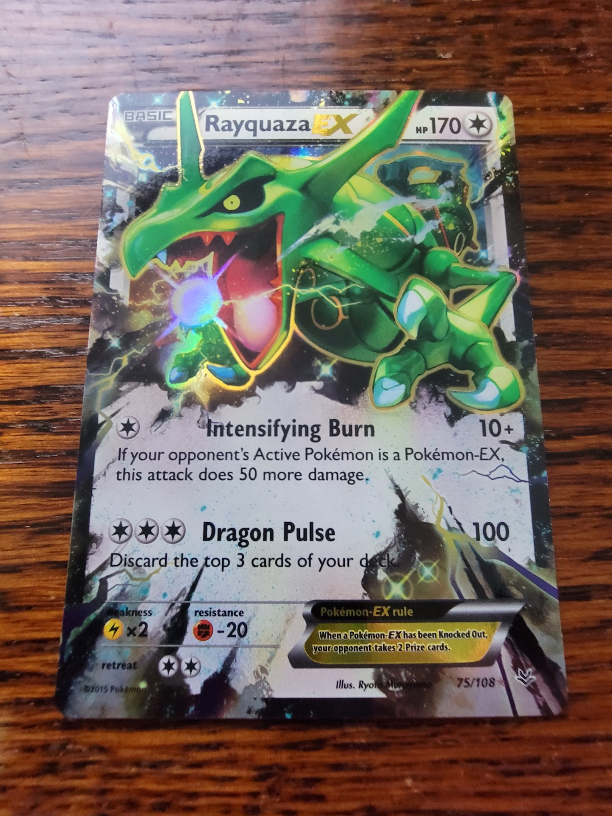 Pokemon - Rayquaza-EX - 75/108 - Holo Rare EX - XY - Roaring Skies - LP