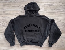 Fear of God Essentials Center Logo Black Hoodie Men  s Size S Streetwear