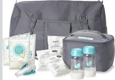 Evenflo Breast Milk Storage Kit Leak Proof Bags Cooler Bottles Ice Packs