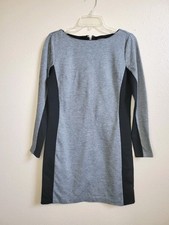 Michael Kors Women's Long Sleeve Dress Bodycon Back Zipper Black Gray Sz 6