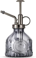Glass Plant Mister Spray Bottle, Vintage Water Spritzer, Succulent Gray 