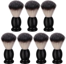 7Pcs Men Shaving Brush Wood Handle Professional Salon Tools Crafted Black Shave