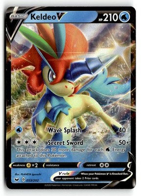 Keldeo V 053/202 Holo Rare V Sword & Shield Pokemon Holo Near Mint