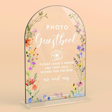 Acrylic Wedding Signs, Photo Guestbook Signs for Marriage Reception, Bridal Show