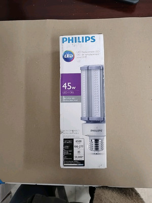 Philips 45W LED/DEL 4000K Cool White 6500Lm - 175W HID Replacement. New