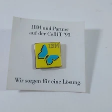 IBM CeBIT ’93 Partner Pin NEW – Vintage 1993 Tech Expo Enamel Badge w/ Card NEW