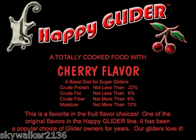 HAPPY GLIDER Sugar Glider food CHERRY FLAVOR 2lb bag