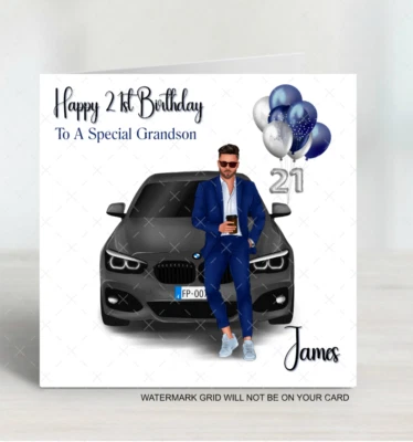 Personalised Birthday Card mens 18th 21st 30th Teenager Son Grandson Husband