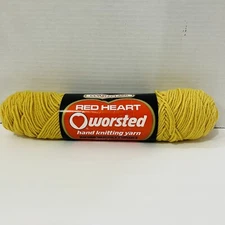 Vintage Red Heart Coats & Clark Worsted Yarn Virgin Orlon Color Gold