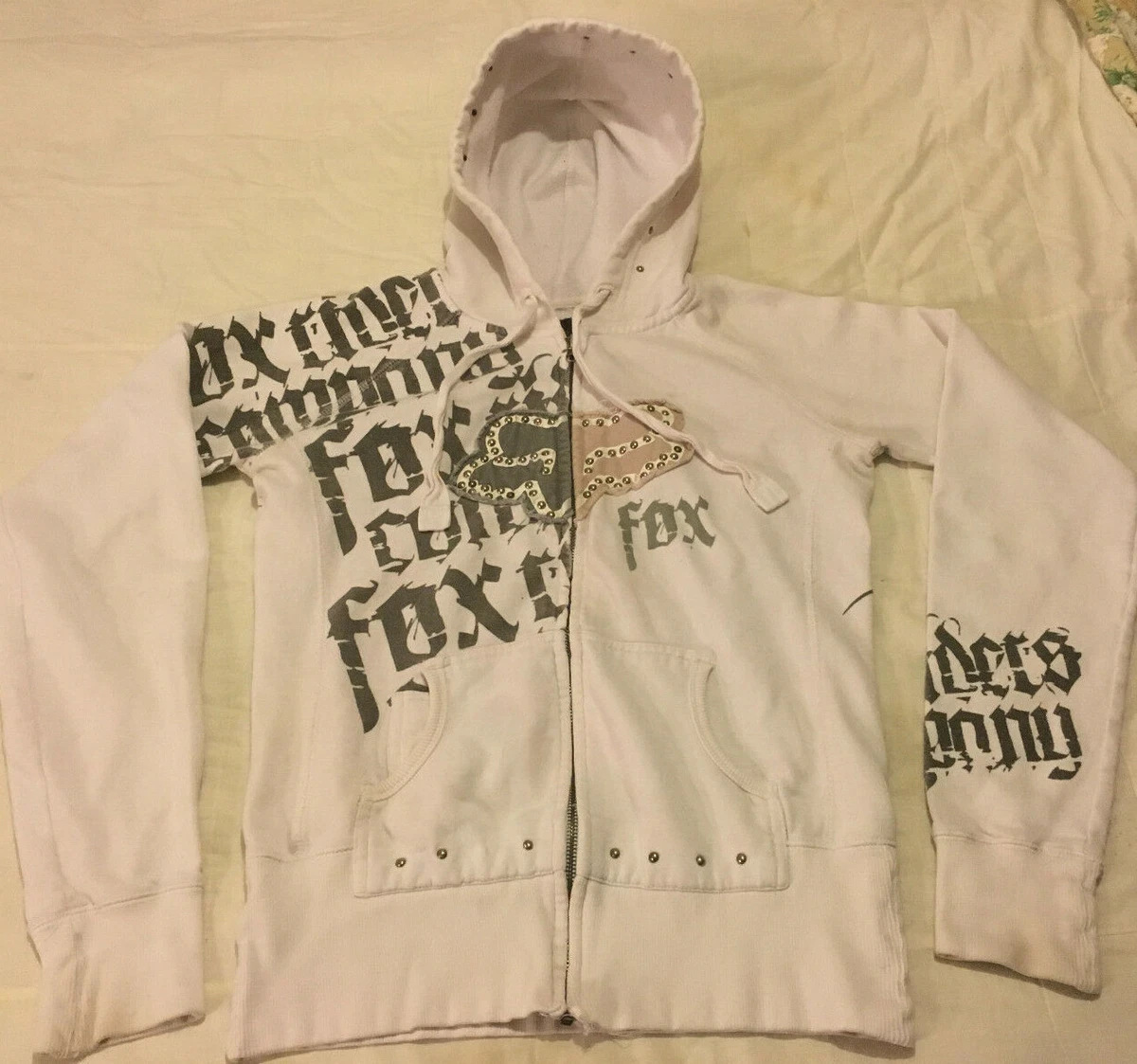 Girls white zip hoodie sale